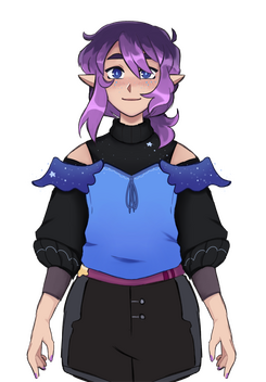 (September 2022) Halfbody Illustration of Callisto, used to create their Live2D model.