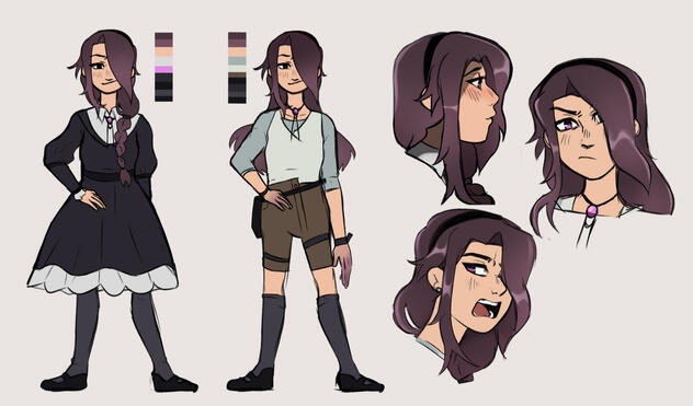 (September 2022) Halfbody Illustration of Callisto, used to create their Live2D model.